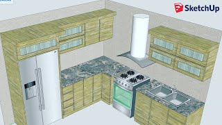 Como diseñar un gabinete de cocina Fácilmente con Sketchup [upl. by Lynne]