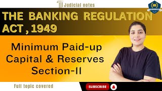 🤷🏻‍♂️Minimum Paidup Capital amp Reserves  Sec11  The Banking Regulation Act  1949  CLAT [upl. by Ahseid290]