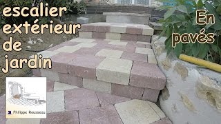 Construire un escalier extérieur de jardin en pavé  1  Présentation [upl. by Angil846]