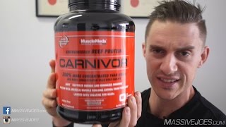 MuscleMeds Carnivor Beef Protein Isolate Powder Supplement Review  MassiveJoescom Raw Review [upl. by Dud274]