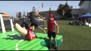 PTV Brett Ebert launches NAB Auskick for 2013 [upl. by Lerrej]