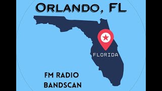 Orlando FL FM Bandscan  broadcast radio dial with analog and digital HD signals [upl. by Ahsyas]