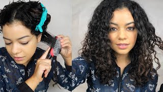 HOW TO DEFINE CURLS WITH THE DENMAN BRUSH  NATURAL CURLY HAIR ROUTINE NO HEAT [upl. by Anihc167]