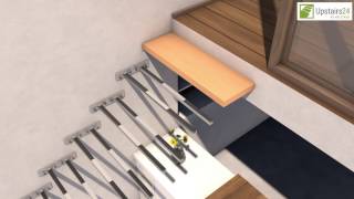 Escalier flottant  suspendu en Kit Sydney  wwwupstairs24fr [upl. by Suravat]