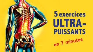 Maux de dos 5 exercices ULTRAPUISSANTS pour soulager la douleur en 7 minutes [upl. by Odilia91]