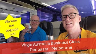 Virgin Business  We won our upgrade bid  Denpasar to Melbourne [upl. by Clair]