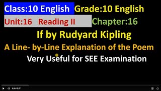 If by Rudyard Kiplingclass 10 English unit 16linebyline summary of If by Rudyard kipling [upl. by Mcallister]