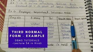 Lec  34  Third Normal Form 3NF  Database Normalization  DBMS in Hindi [upl. by Jonis439]