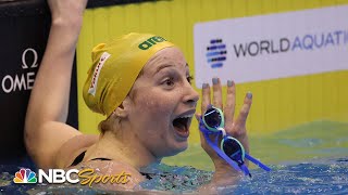 Two WORLD RECORDS go down in classic womens 200 free World title race  NBC Sports [upl. by Kitti978]