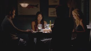 The Vampire Diaries 6x02  Caroline and Enzo Having Dinner With Stefan And Ivy [upl. by Aihtenak]