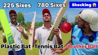 Plastic Bat And Tennis Bat Vs Leather Ball 🔥 150m Six 😱 Cricket With Vishal Challenge [upl. by Larkin]