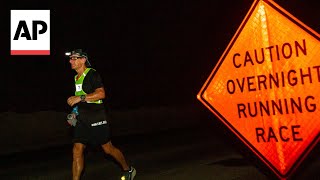 Worlds toughest foot race Runners set off on Death Valley ultramarathon [upl. by Meave]