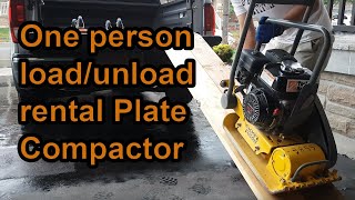 1 Minute DIY Tips  How To Load and Unload Rental Plate Compactor [upl. by Iccir202]