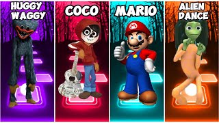 Huggy Waggy vs Coco vs Mario vs Alien Dance  Tiles Hop EDM Rush Coffin Dance [upl. by Marmaduke514]