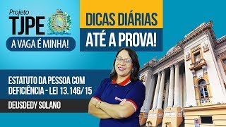 Concurso TJPE  Dicas diárias até a prova Lei 1314615  profª Deusdedy Solano [upl. by Sebbie]