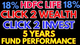 hdfc life click 2 wealth  click 2 invest and progrowth plus fund performance of previous 5 years [upl. by Isnam]