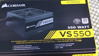 Corsair VS550 550Watt Power Supply Unboxing and Installation Video [upl. by Zeke]