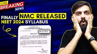 😱 NEET 2024 Latest News  Reduced Syllabus in NEET 2024  NMC Syllabus For NEET 2024  NMC NEET 2024 [upl. by Nomael]