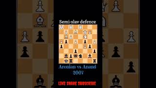 🔥🔥Aronian vs Anand SemiSlav defense ytshorts chesscompetition chessgrandmaster chess shorts [upl. by Aieken522]