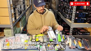 Top 5 Striped Bass Lures [upl. by Ratcliff]