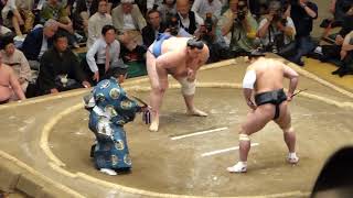 Yokozuna Harumafuji 60  Aoiyama 15  Sumo  Natsubasho 17 [upl. by Meier]