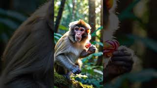 The day the animal keepers returned to the deep forest with the monkeys monkey shorts cute video [upl. by Araem]