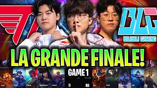 LA GRANDE FINALE ENTRE T1 ET BILIBILI COMMENCE  T1 vs BLG GAME 1 HIGHLIGHTS GRANDE FINALE WORLDS [upl. by Rabka]