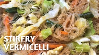 STIRFRY VERMICELLI NOODLES  How to cook Sotanghon Guisado [upl. by Killie]