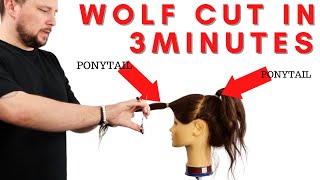 HOW TO CUT Creating a Wolf Cut in 3 Minutes A StepbyStep Tutorial TIKTOK HAIRCUT TREND [upl. by Coulson]