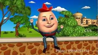 Humpty Dumpty  3D Animation English Nursery Rhyme songs For Children with Lyrics [upl. by Aliza]