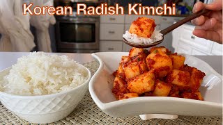 Korean Radish Kimchi SuperEasy Tasty Recipe for Korean Radish Kimchi by Miss Parsley [upl. by Ynabla]