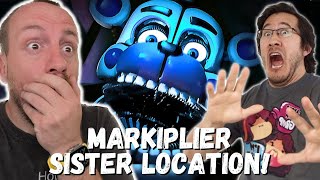 WATCHING Markiplier play FNAF SISTER LOCATION for the FIRST TIME Part 1 REACTION [upl. by Nilrem]