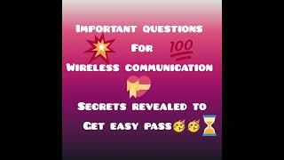 Important questions for wireless communicationEC3501 important questionsAnna university syllabus [upl. by Efar]