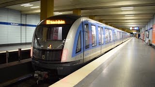 MVG UBahn Züge im UBahnhof Nordfriedhof [upl. by Simara]