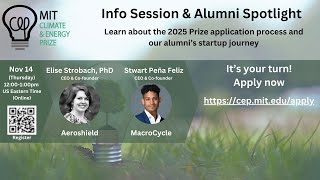 MIT Climate amp Energy Prize 2025 Info Session [upl. by Aigroeg934]