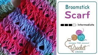 Crochet Broomstick Lace Stitch  BEGINNER  The Crochet Crowd [upl. by Ifok359]