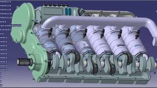 Opposed piston 2 stroke diesel engine animation Junkers Jumo 205 concept [upl. by Alletse775]