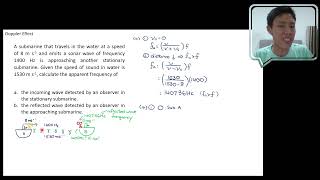 Doppler Effect Example 3 Chapter 7 Oscillation and Waves [upl. by Babs]