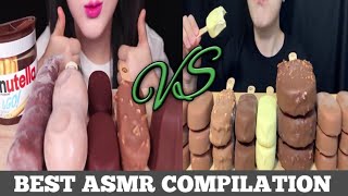 Asmr Magnum Ice cream party Jane Asmr vs Daro Asmr Satisfying Asmr Eating Compilation  Part 18 [upl. by Trinee]