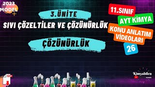 ÇÖZÜNÜRLÜK  ÇÖZÜNÜRLÜK HESAPLAMALARI  11SINIF KİMYA  AYT KİMYA [upl. by Inman]