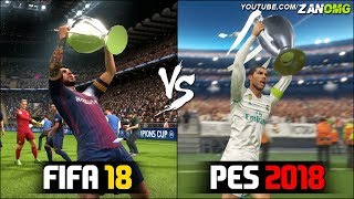 FIFA 18 vs PES 2018  UEFA Champions League Final Comparison [upl. by Amehsyt]