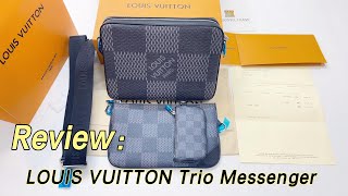 LOUIS VUTTION TRION MESSENGER BAG REVIEW [upl. by Alika]