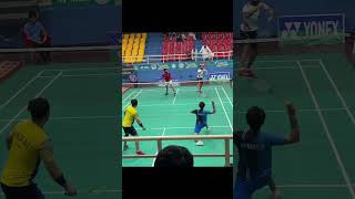 badminton doubles👀 shorts badminton [upl. by Adlog]