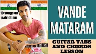 Vande Mataram  Guitar Tabs and Chords Guitar lesson [upl. by Ahsinut]