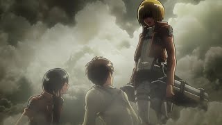 Armin saves Eren and Mikasa  Episode 10 Bluray version [upl. by Ymmac]