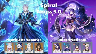 C0 Neuvillette Vaporize amp C0 Raiden National  Spiral Abyss 50  Genshin Impact [upl. by Linc197]