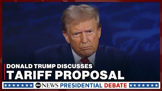 Trump discusses tariff proposal in ABC News debate [upl. by Nesto]