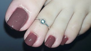 Chocolate Brown Nail Polish Fall Pedicure Nail Colors Fall Toe Nails Requested  Rose Pearl [upl. by Brandenburg]