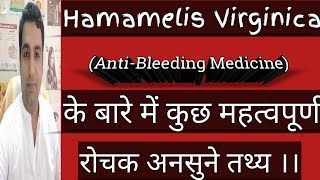 Hamamelis Virginica Q  Anti Bleeding Homoeopathic Best Medicine Explain in Hindi [upl. by Flannery223]