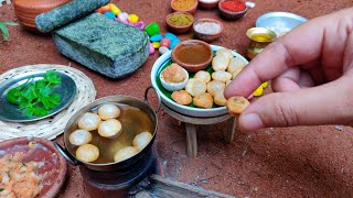 Miniature Pani Puri  Golgappa Recipe  Mini Puchka  Rinis Miniature [upl. by Kilby234]